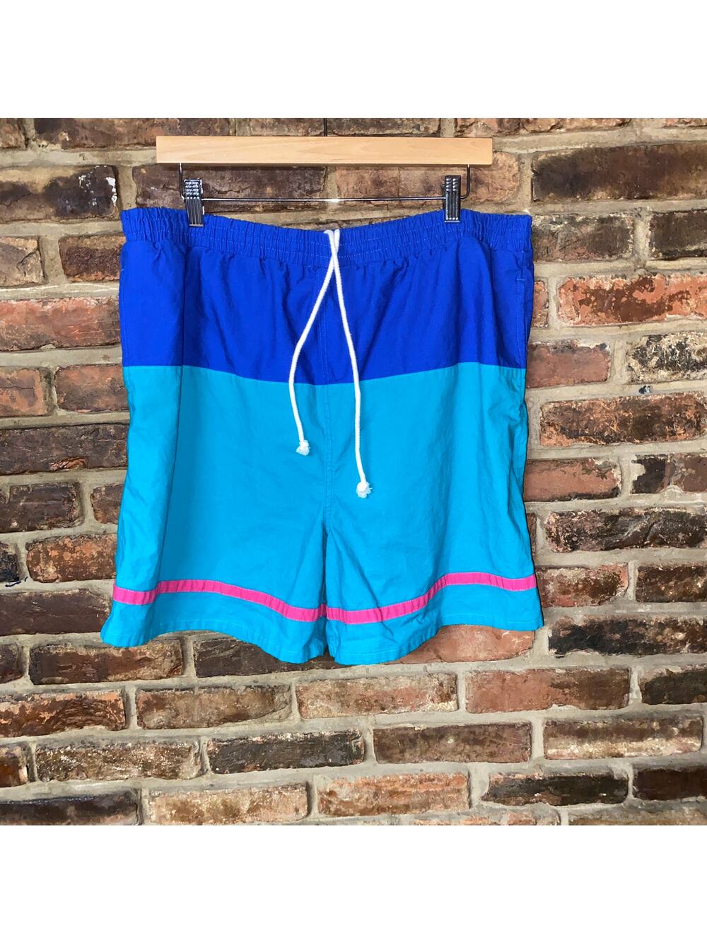 The Men's Store Vintage 90's Blue/Green Pink Swim Shorts Men's Size XL